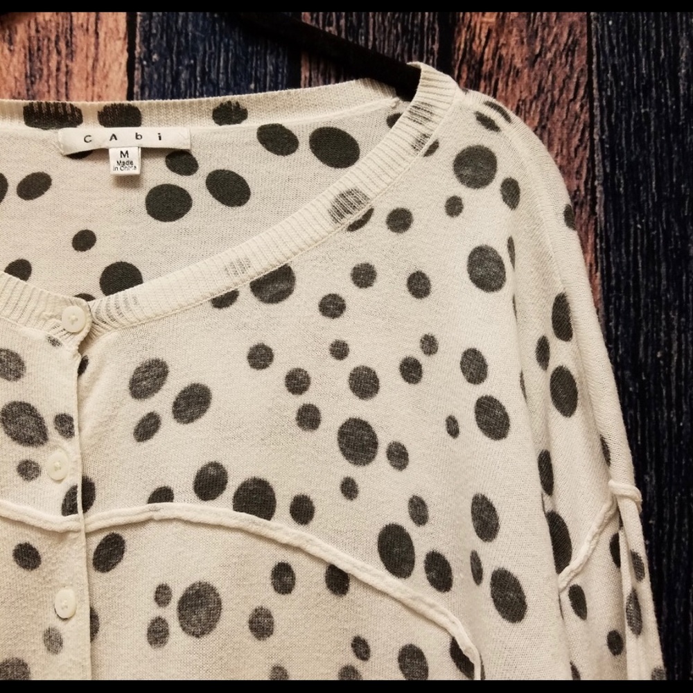 CAbi polka dot cardigan.